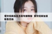 餐饮招商加盟思维导图模版  餐饮招商加盟销售思路