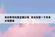 竞价账号托管正规公司  竞价托管一个月多少钱费用