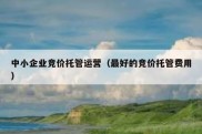中小企业竞价托管运营（最好的竞价托管费用）