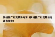 网络推广引流最快方法（网络推广引流最快方法有哪些）