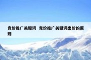竞价推广关键词  竞价推广关键词出价的原则