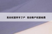 竞价托管开不了户  竞价账户托管收费