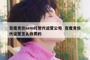 百度竞价sem托管代运营公司  百度竞价代运营怎么收费的