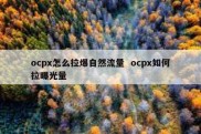 ocpx怎么拉爆自然流量  ocpx如何拉曝光量