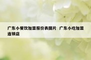 广东小餐饮加盟报价表图片  广东小吃加盟连锁店