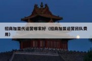 招商加盟代运营哪家好（招商加盟运营团队费用）