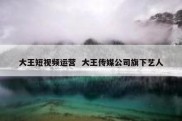 大王短视频运营  大王传媒公司旗下艺人
