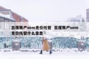 百度账户sem竞价托管  百度账户sem竞价托管什么意思