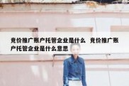 竞价推广账户托管企业是什么  竞价推广账户托管企业是什么意思