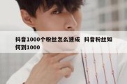 抖音1000个粉丝怎么速成  抖音粉丝如何到1000