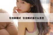 引流新模式  引流模式是什么意思