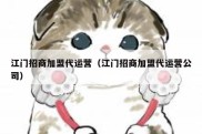 江门招商加盟代运营（江门招商加盟代运营公司）