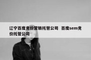 辽宁百度竞价营销托管公司  百度sem竞价托管公司