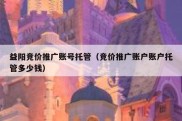 益阳竞价推广账号托管（竞价推广账户账户托管多少钱）
