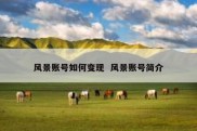 风景账号如何变现  风景账号简介