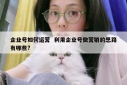 企业号如何运营  利用企业号做营销的思路有哪些?