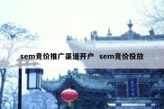 sem竞价推广渠道开户  sem竞价投放