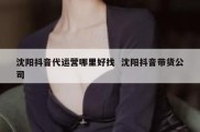 沈阳抖音代运营哪里好找  沈阳抖音带货公司