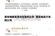 泰安哪里有竞价托管的公司  泰安拍卖行有限公司