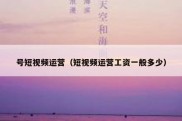 号短视频运营（短视频运营工资一般多少）