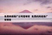 免费网络推广公司是哪家  免费的网络推广有哪些