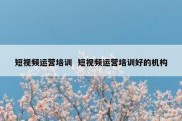 短视频运营培训  短视频运营培训好的机构