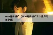 sem竞价推广（SEM竞价推广三个月产出多少钱）