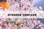 海行短视频运营  短视频行业运营