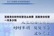 百度竞价软件托管怎么收费  百度竞价托管一月多少钱