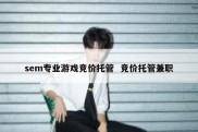 sem专业游戏竞价托管  竞价托管兼职