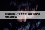 营销方案100种引流方法  营销引流的最快方法是什么