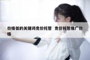 价格低的关键词竞价托管  竞价托管推广价格