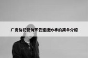 广竞价托管匆环云速捷妙手的简单介绍