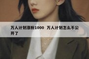 万人计划涨粉1000  万人计划怎么不公开了
