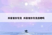 抖音低价引流  抖音低价引流违规吗