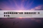 昆明百度竞价推广托管  百度竞价托管一月多少钱