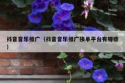抖音音乐推广（抖音音乐推广接单平台有哪些）