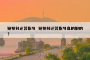 短视频运营指导  短视频运营指导真的假的?