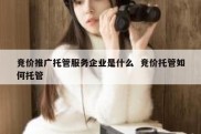 竞价推广托管服务企业是什么  竞价托管如何托管