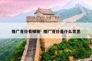 推广竞价有哪些  推广竞价是什么意思