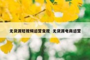 无货源短视频运营变现  无货源电商运营