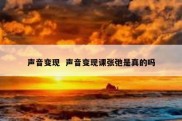 声音变现  声音变现课张弛是真的吗