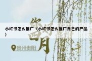 小红书怎么推广（小红书怎么推广自己的产品）