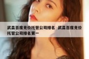 武昌百度竞价托管公司排名  武昌百度竞价托管公司排名第一