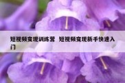 短视频变现训练营  短视频变现新手快速入门