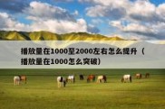 播放量在1000至2000左右怎么提升（播放量在1000怎么突破）