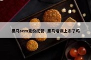 黑马sem竞价托管  黑马培训上市了吗