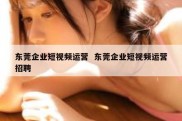 东莞企业短视频运营  东莞企业短视频运营招聘