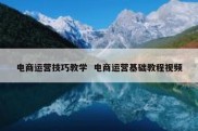 电商运营技巧教学  电商运营基础教程视频