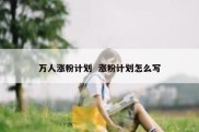 万人涨粉计划  涨粉计划怎么写